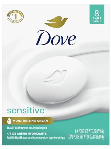 Dove Sensitive Skin Beauty Bar, 4 Ounce, 8 Count (Pack of 3) by Dove