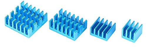 20 Stück Aluminium Kühlkörper Alu Kühlkörper Blauer CPU Kühler Fin mit Klebstoff für 2/3/4 3B + 4B Heatsink