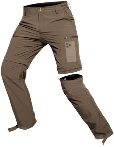 Hiauspor Pantalon de randonnée pour Homme Zip Off Pantalon d'extérieur Léger à séchage Rapide Stretch pour Le Trekking, la pêche, Le Cargo