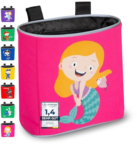 GRINSEZWERGE Kinder Lenkertasche | Laufrad Lenkertasche | Fahrrad Lenker Tasche | Fahrradkorb Fahrradtasche Laufradtasche Lenkerkorb | Dreirad Scooter Roller Tasche Zubehör Kinderfahrrad |Meerjungfrau