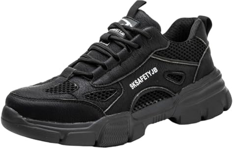 ENEN Chaussures de Securite Hommes und Femme, Légère Baskets de Sécurité Antidérapante Chaussure de Travail Embout Acier Protection Montante Basket de Travail Anti-Perforation