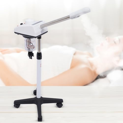 Vapozone Vapor Facial Vapor Facial Vapor Cara Con Botón de Temporizador y Ruedas Vapozone Estética Profesional Ajustable en Altura, Adecuado para Peluquería, Salón de Belleza