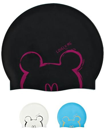 Badekappe Kinder – Silikon-Badekappe für Kinder Junioren Teenager 6–14 Jahre