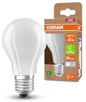 Osram LED SUPERSTAR+ CLASSIC A GL FR 100 LED-Lampe mit Sockel E27, weiß, 7,2W, 1512lm, 4000K, kaltweißes Licht, bis zu 60% Energieeinsparung vs. Standard LED-Lampen, 6-Pack