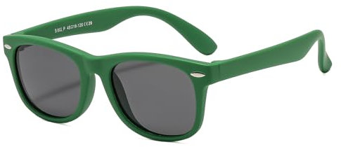 Suertree Polarisierte Sonnenbrille Kids Square Silikon Flexible Anti UV 400 Brille Jungen Mädchen Anzug für 3-12 Jahre Green frame