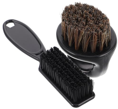 Healvian Brosse De Barbier 2 Pièces Brosse à Crêper Et Noir Doux Homme Confortable Toilettage Coiffure Professionnelle Kit Cou Nettoyage