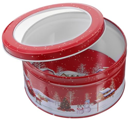 Alipis Reusable Christmas Tinplate Candy Box Small Biscuit Storage Case Festive Xmas Party Favor Container Multi Use Treat Tin for Holiday Decorations