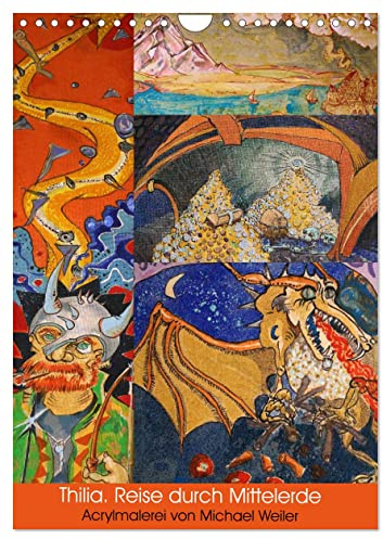 Thilia. Journey through Middle Earth. Acrylic painting by Michael Weiler. UK-Version (Wall Calendar 2026 DIN A4 Portrait), CALVENDO 12 Month Wall Calendar