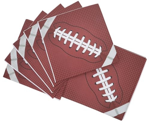 FRCOLOR 48pezzi Tovaglioli di Carta Usa e Getta da Calcio Design Tema Rugby per Feste di Compleanno e Eventi Sportivi Assorbenti e Colorati