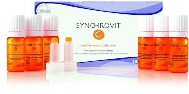 Synchroline - Synchrovit C Anti-Aging Serum Konzentriertes Serum 6X5 Ml Mit Vitamin C Hyaluronsäure Und Zinklactat Anti-Falten Wirkung, Aufhellend, Made In Italy