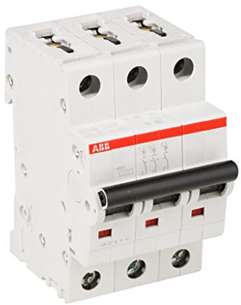 ABB SH200 MCB Leitungsschutzschalter Typ C, 3-polig 10A 440V, Abschaltvermögen 6 kA Compact Home DIN-Schienen-Montage