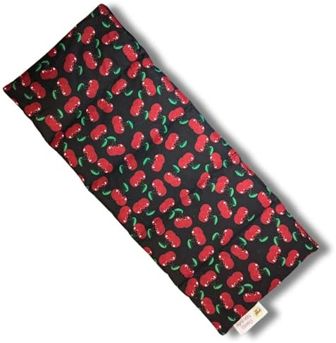 Franzis Nähstube 50x20cm Cojín de cerezo negro en 100% algodón I Almohada de huesos de cereza 50x20 para microondas I Almohadilla térmica, Cojín de cerezo, Almohada cervical