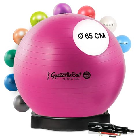 Original Pezziball MAXAFE 65 cm rubinrot m. Ballschale & Pumpe Gymnastikball