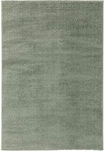 benuta Nest Hochflorteppich Soda - Hellgrün 80x150 cm - Kunstfaser - Rechteckig & im Style: Uni, Boho-Style, Hygge & Cozy - Pflegeleicht für Wohnzimmer Schlafzimmer