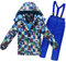LSHDCER Kinder Jungen Mädchen Skianzug Winterset Zweiteiler Verdickte Skijacke + Skihose Schneeanzug Wasserdicht für Winter, Blau, 122-128, (EURL28JIU66L08)