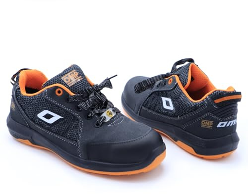 OMP Meccanica Chaussures de Sécurité S1P Pro Sport Taille 43 Gris/Orange - Chaussures pour Le Travail en Iso 20345 sans Métal