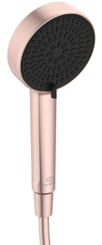 Ideal Standard Idealrain Alu+ Teleducha multifunción, con dos tipos de chorro mediante interruptor giratorio, cabezal de ducha con ahorro de agua y boquillas EasyClean – Rosa (100x56x232 mm)