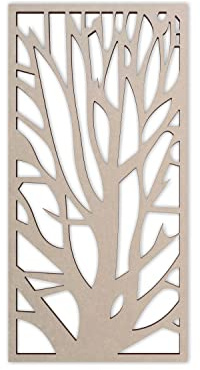 Wooden Tree Branch Lattice - Mandala Wall Art for Home Decor, Overlays, Trellis, Privacy Screens, Yard Decor & Wall Panels