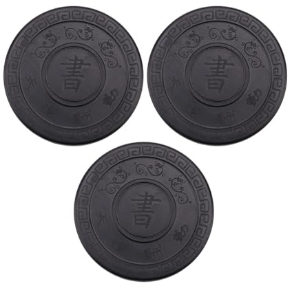 STOBOK Calligraphy Ink Box Tai Chi Shaped Traditional Chinese Inkslab for Smooth Grinding Ideal for Beginners - 9.8Cm X 9.8Cm