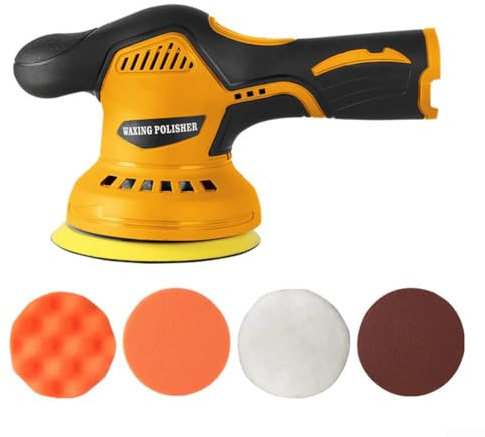 Lucidatrice per auto da 12,7 cm, leggera e portatile, design multifunzionale, adatta per auto, mobili e altro (giallo)