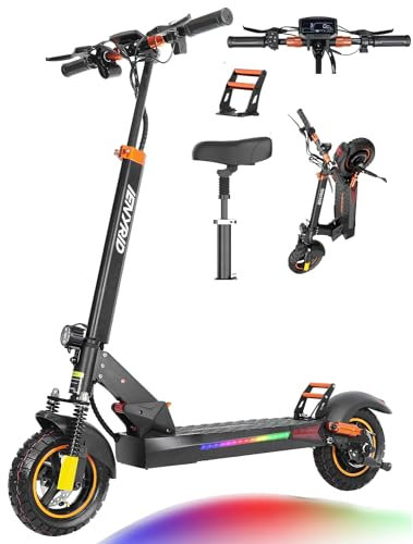 12.5Ah Electric Scooter 10'' Fat Tire for Adults Teens, Multi-Shocking Proof, 500W Motor, 30-50KM Range, Max Speed 25KM/H, Folding E Scooter Front + Rear Safe brake