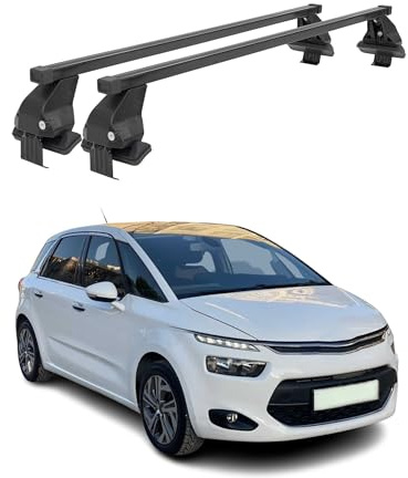 OMAC Dachträger Querträger kompatibel mit Mercedes GLC C253 2015-2022 – 2 Stangen – Abschließbar – Aluminium Schwarz