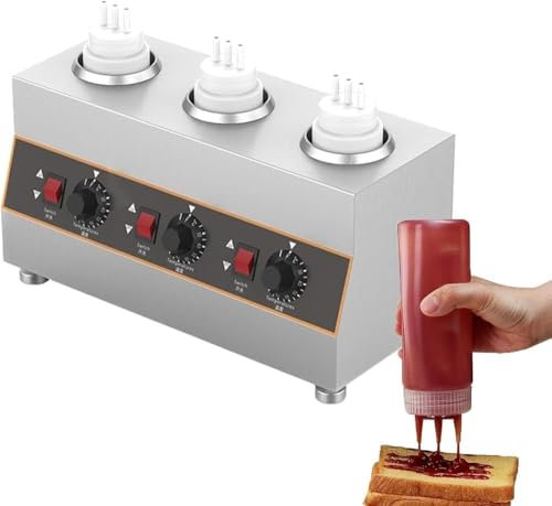 Calentador De Salsa Eléctrico, Calentador De Salsa De Acero Inoxidable, Calentador De Salsa De Queso Comercial De 86-185 ℉, Calentador De Chocolate Con Botellas De Salsa, Para Mermelada(Size:2Buckets)