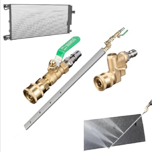 MROUDELUO radiator cleaner wand - high-pressure hose extension for efficient cleaning, multipurpose quick connector with radiator flush kit,pressure washer accessories (Silver24Inch)