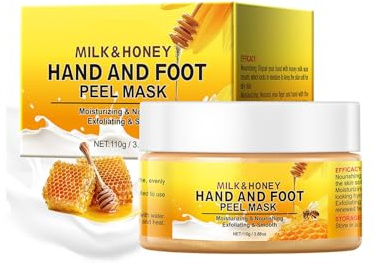 Maschera esfoliante idratante per mani e piedi, maschera di cera per mani al latte e miele, esfoliante nutriente per mani secche, screpolate e ruvide, cura della pelle, rimozione calli per capelli