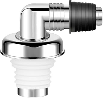 Qrity 1 Pezzi Giunto di Scarico a Pavimento Della Lavatrice, Giunto a 90°con Coperchio Chiuso, Accessorio Compatibile per Lavatrice e Lavandino