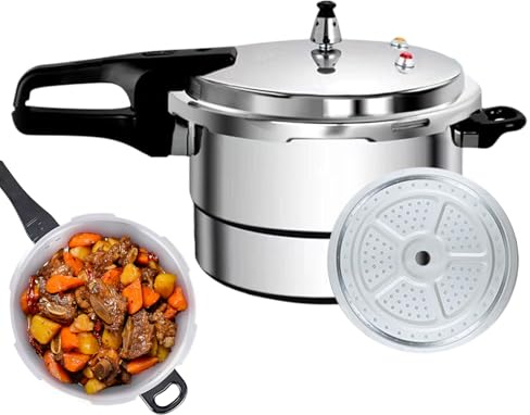 Pentola da cucina in acciaio , pentola a pressione da 7 litri, multiuso, con design a lunga durata, per carne, verdure, pasta, fagioli, hotel, dormitorio, ristorante