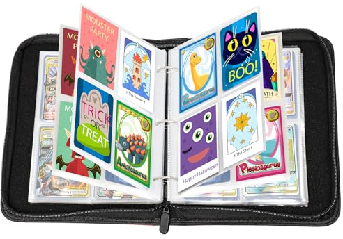 Card Binder for Kids,Trading Card Binder 4 Pocket 50 Pages 400 Cards Capacity,Portable Waterproof PU Card Binder Folder,Collectible Card Album This is the perfect for boys and girls (B400)