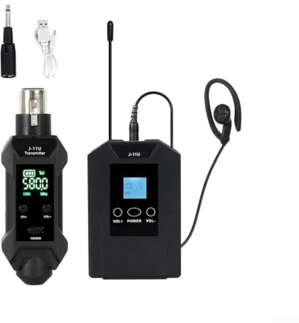 Linhexis UHF trådlöst Lavalier-mikrofonsystem med 16 valbara kanaler, digital modulering för stabilt ljud, 40 Hz-20 kHz för frekvensrespons, kompakt ABS-design för studio-inspelning och Live