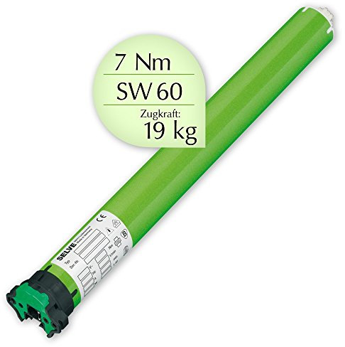 SELVE SEL Plus 2/7, Rolladenmotor mit 7 Nm und 19 kg Zugkraft zum Einbau in Rolladenwellen mit SW 60, inkl. Wellen-Adapter, inkl. Motorlager, inkl. 2,5 m Anschlusskabel + GRATIS EVEROXX®-Phasenprüfer