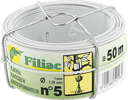 Filiac Bobinot plastifié Blanc - Longueur 50 m