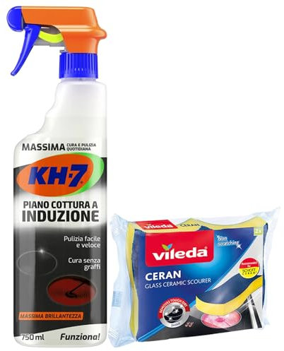 SET PULIZIA PIANO INDUZIONE : KH-7 PULITORE PER PIANO COTTURA 750 ML + VILEDA CERAN CONFEZIONE DA 2 PZ