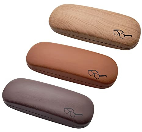HSYMQ Hard Shell Glasses Case, Eye Glass Carry Case for Men Women, 3 Pack Eyeglass Sunglasses Cases