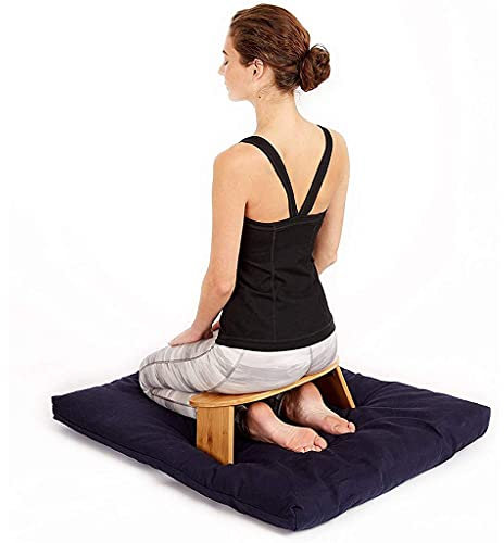 FZYE Meditationshocker, tragbarer Bambusklappstuhl, ergonomischer Kniehocker, verwendet für Meditation, Meditation, Gebet, Seiza (45x19x19cm)