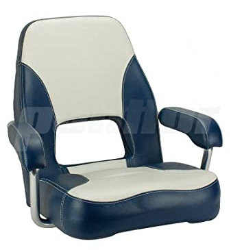 PONTTOR Bootssitz AMMERSEE Bootsstuhl Steuerstuhl cremeweiß dunkelblau