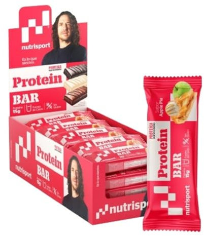 NUTRISPORT Barretta proteica | Integratore Alimentare | Alto contenuto proteico | Supplemento per Atleti | Gusto Yogurt E Torta Di Mele | 24 unità