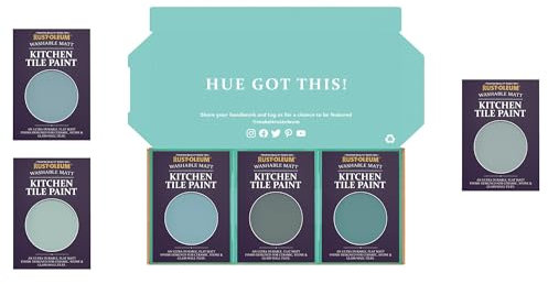 Rust-Oleum Kitchen Wall Tile Paint in Matt Finish – Ocean Blues Tester Box