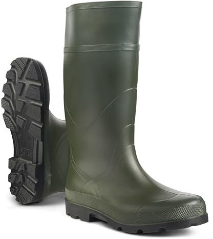 Wellington Boots Mens, Premium Waterproof Wellies Men, Durable Rubber Rain Boots with Anti-Slip Sole, Comfortable Walking Mud Boots for Outdoor, Farming, Gardening & Fishing, Green Mens UK Size 7