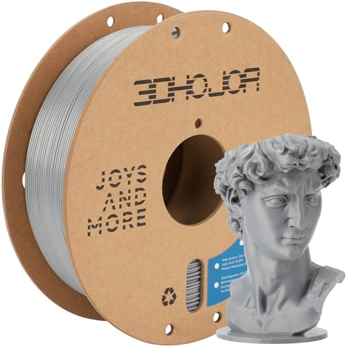 3DHoJor PLA Pro Filament 1.75mm,3D Printer Filament,1kg Cardboard Spool (2.2lbs), Fit Most FDM 3D Printer, Silver