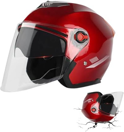 3/4 Motorradhelme | Motorradhelm Mit Schutzbrille | Jethelm Roller-Helm Scooter-Helm Moped Mofa-Helm Chopper Vintage - Um Die Kopfsicherheit Wirksam Zu Schützen