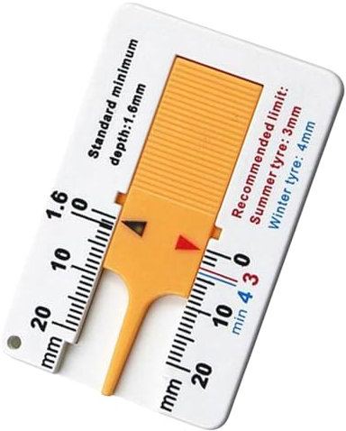 Medidor de profundidad de la banda de rodadura del neumático,Medidor de profundidad de la banda de rodadura del neumático, Comprobador de banda de rodadura de neumáticos de 0-20 mm, Medidor de mano, h