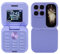 Bewinner El Teléfono Celular Más Pequeño con Tapa: Nano SIM Dual, Radio FM, Reproductor Multimedia 2G, Linterna LED, Cámara Trasera HD, Cordón para Personas Mayores (Violeta)