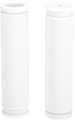 TUCKBOLD Bike Handlebar Grips Covers 125mm Long Lightweight | Bicycle End Grip Protector White 1 Pair