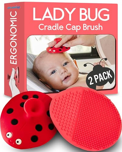 SplashEZ Brosse de berceau pour bébé | Masseur de tête apaisant pour nouveau-né | Brosse de bain en silicone souple de qualité alimentaire et nettoyant pour cuir chevelu | Peigne pour berceau