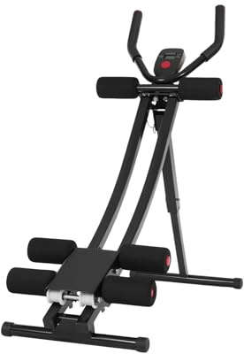 Appareil d'entraînement pour abdominaux pliable à 3 niveaux - Avec écran LED - Roulettes silencieuses - Réglable - Appareil d'entraînement multifonction - 200 kg - Pour l'entraînement des bras et des