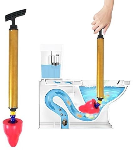 Leistungsstarker Toilettenpömpel für den Hausgebrauch, 2025 Neuest Hochdruck Toilettenkolben, Löst Schnell Abflussverstopfung, Abflussreiniger Pömpel für Toiletten, Waschbecken, Bodenabläufe (1)